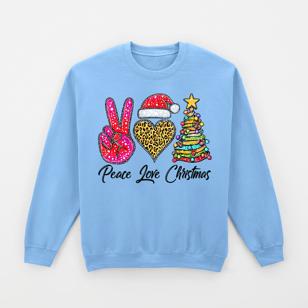 Peace Love Christmas Sweatshirt mit Weihnachtsmotiv