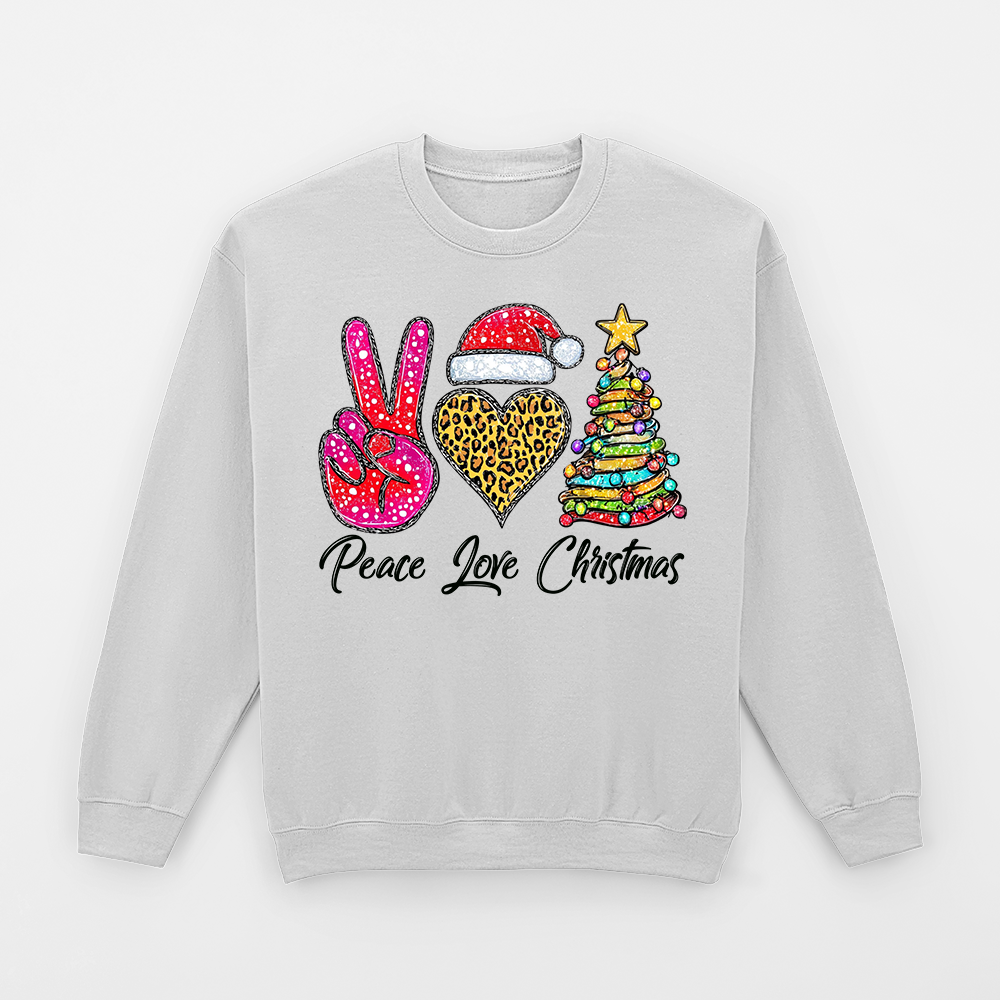 Peace Love Christmas Sweatshirt mit Weihnachtsmotiv