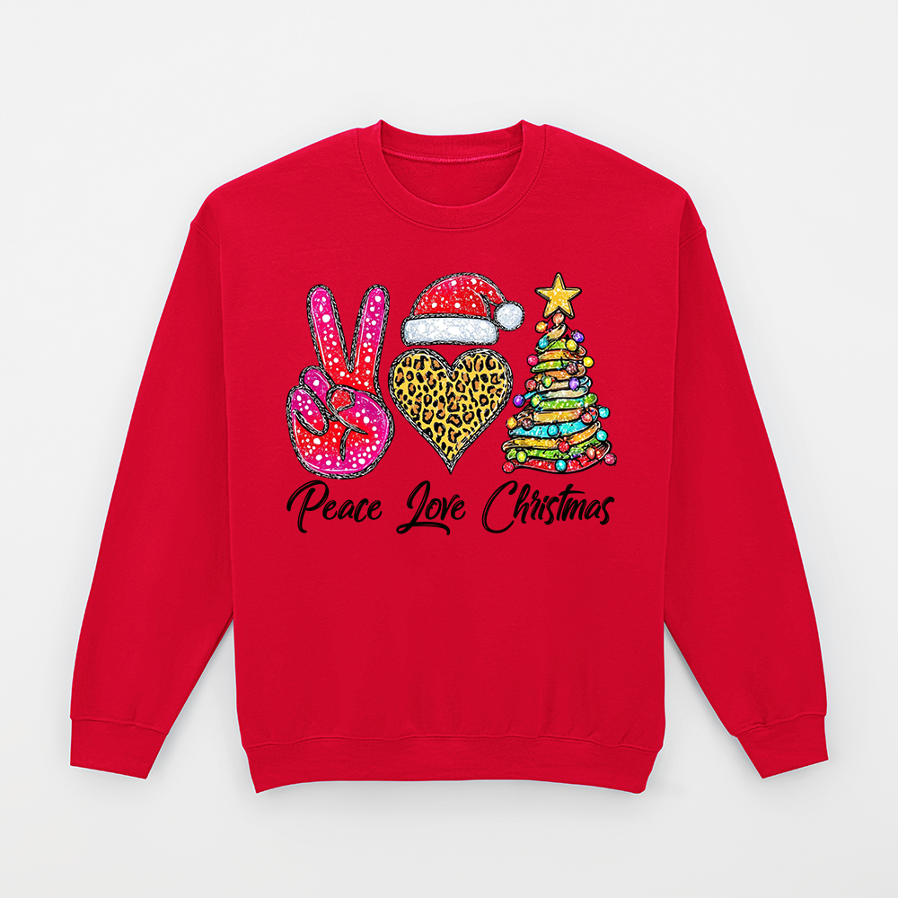Peace Love Christmas Sweatshirt mit Weihnachtsmotiv