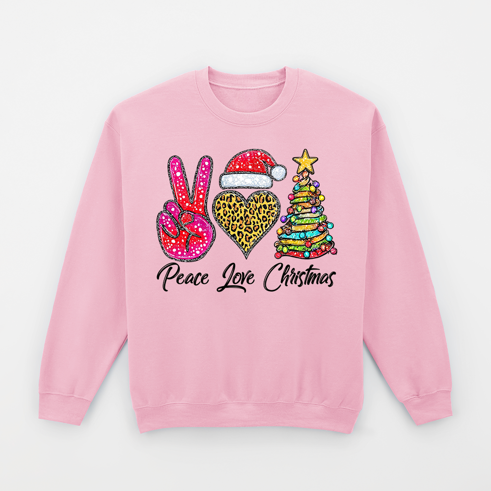 Peace Love Christmas Sweatshirt mit Weihnachtsmotiv