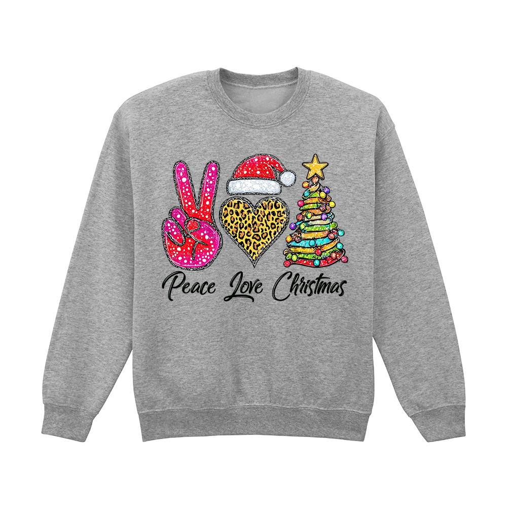 Peace Love Christmas Sweatshirt mit Weihnachtsmotiv