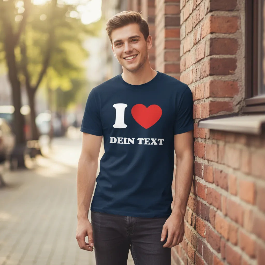 T-Shirt I LOVE - mit Deinem Text