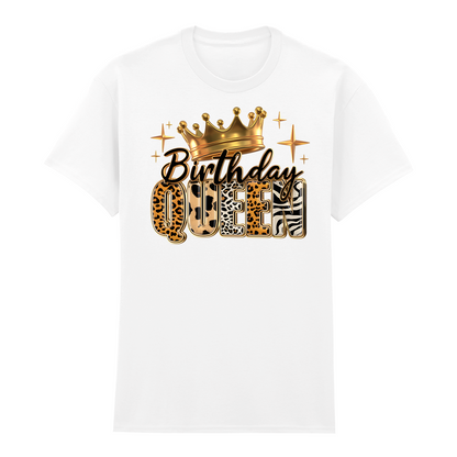 Birthday Queen T-Shirt mit Krone im Tier-Look