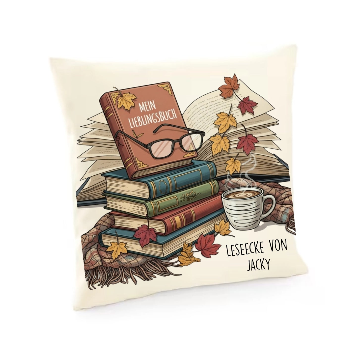Kissenbezug mein Lieblingsbuch mit Deinem Text