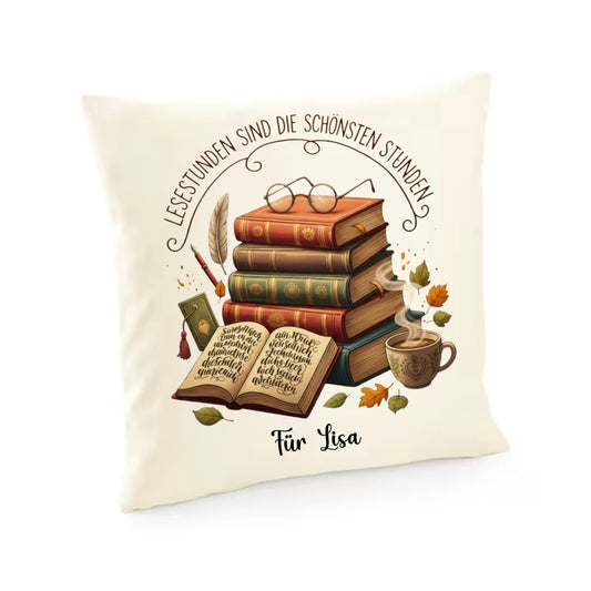 Kissenbezug für Leseratten mit Deinem Text