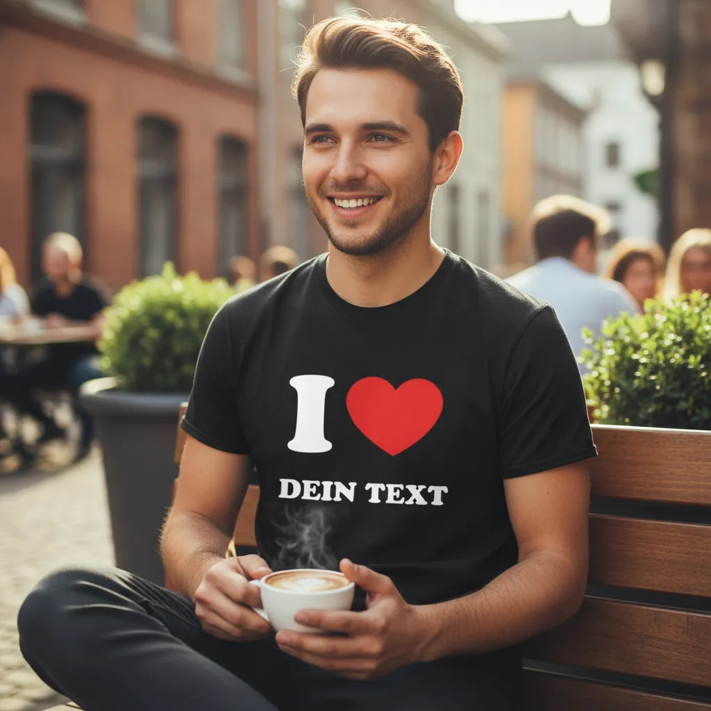 I LOVE - T-Shirt mit Deinem Text