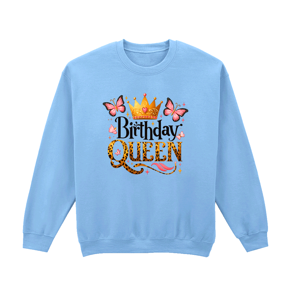 Sweatshirt<br>Birthday Queen Schmetterlinge