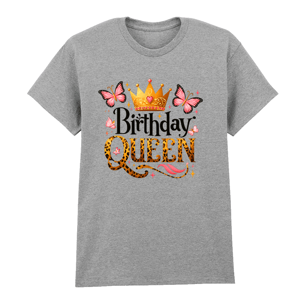 T-Shirt<br>Birthday Queen Schmetterlinge