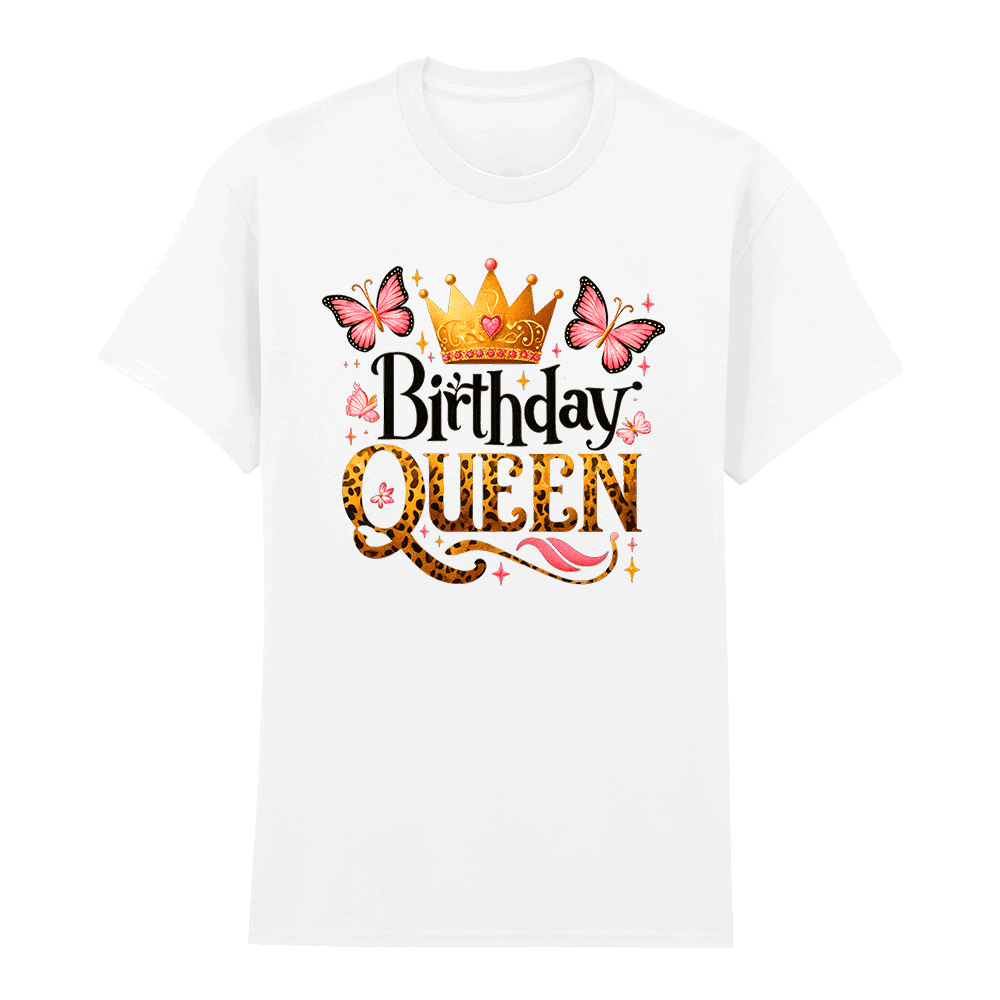 T-Shirt<br>Birthday Queen Schmetterlinge