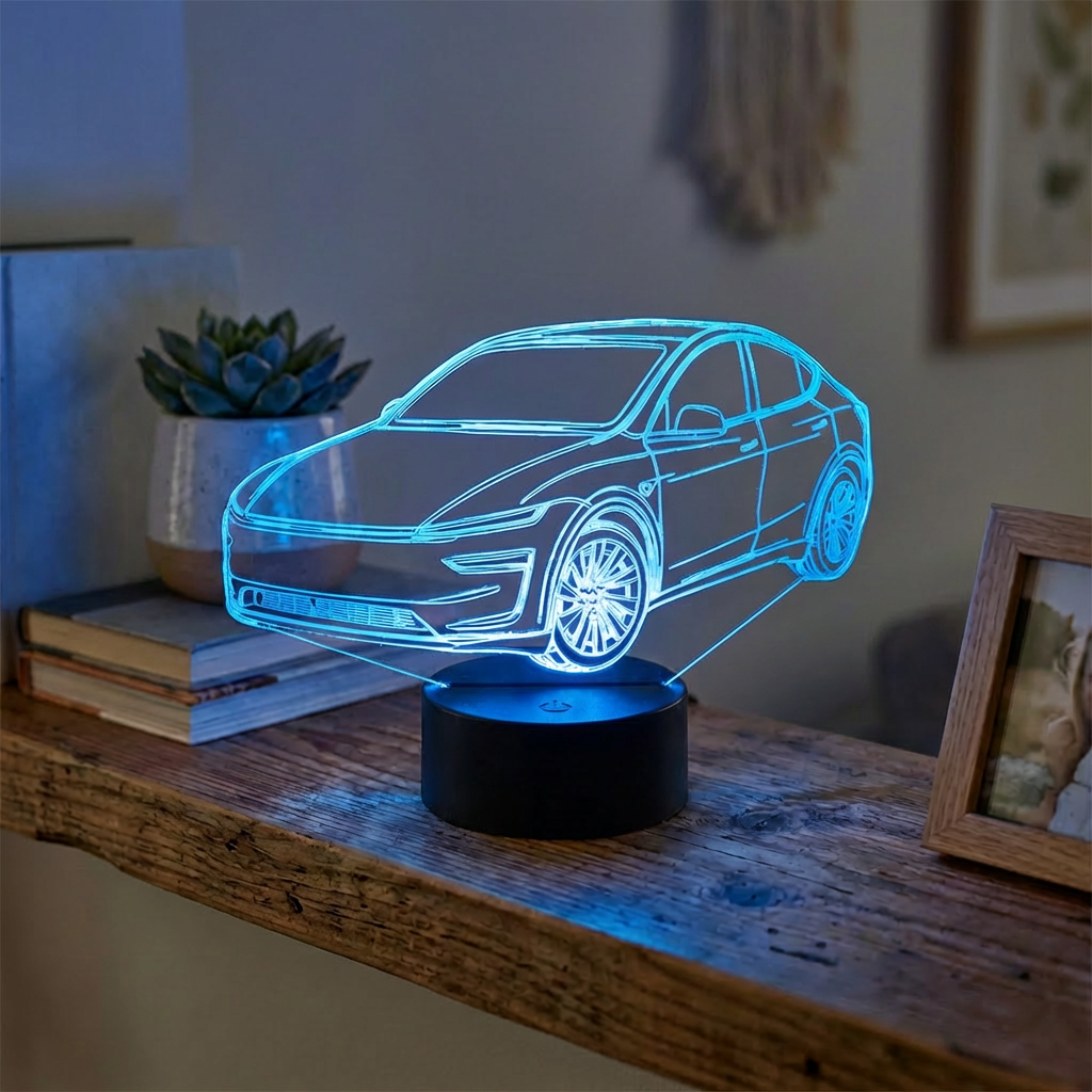 Acrylglas Tischleuchte Auto Model Y Juniper