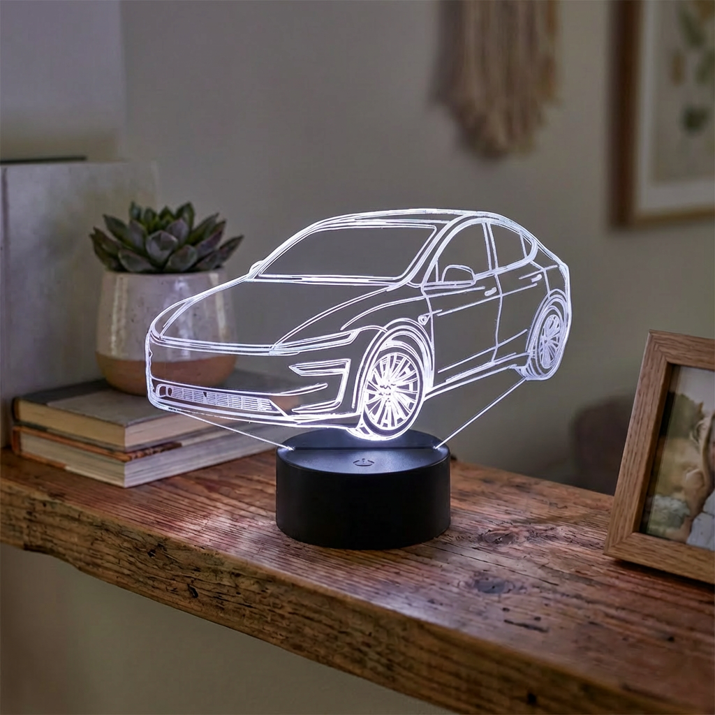 Acrylglas Tischleuchte Auto Model Y Juniper