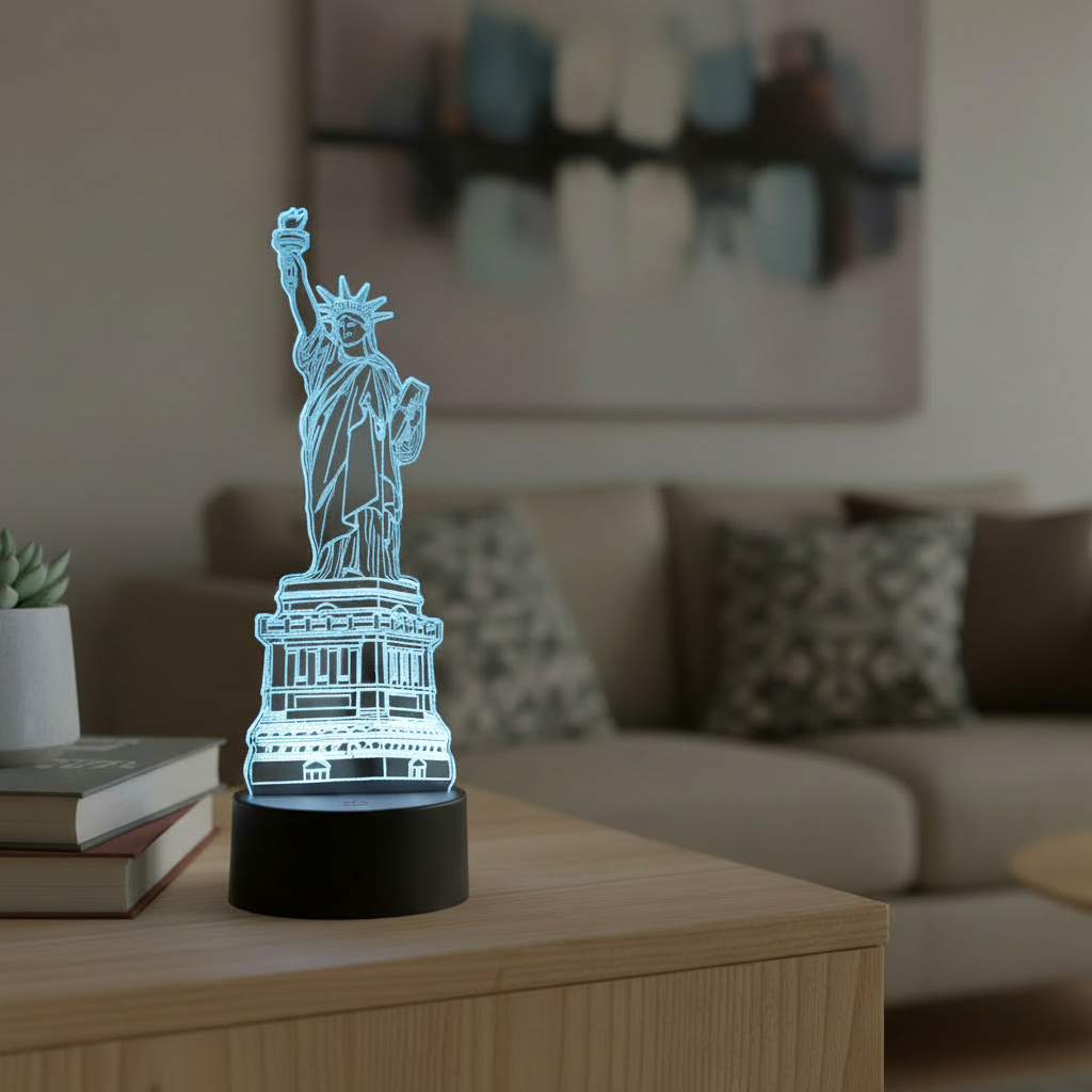 Acrylglas Tischleuchte Freiheitsstatue New York Lady Liberty