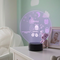 Personalisierte Acrylglas Tischleuchte - Baby Mädchen Geburt