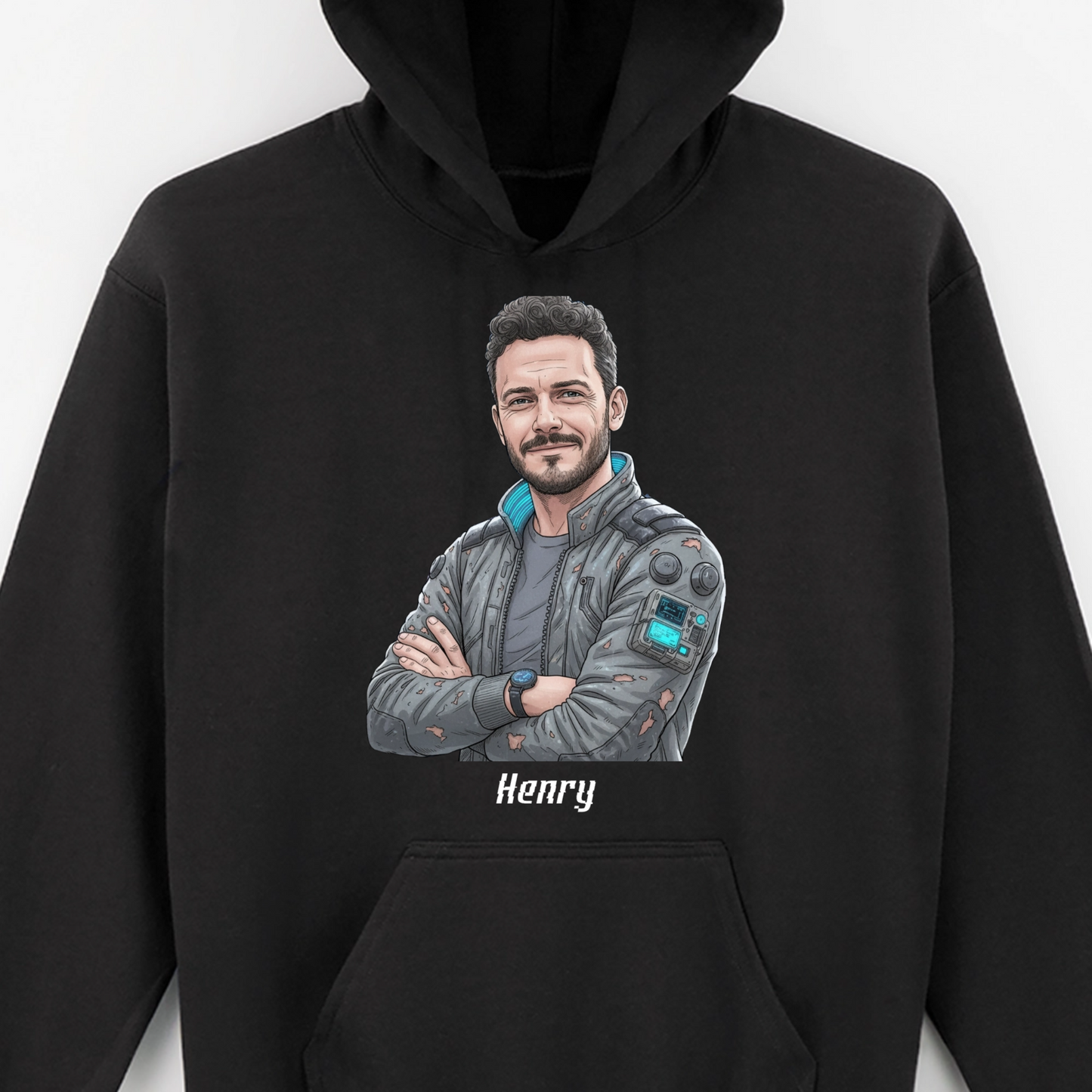 Cyberpunk Design - Hoodie mit Deinem Bild & Text