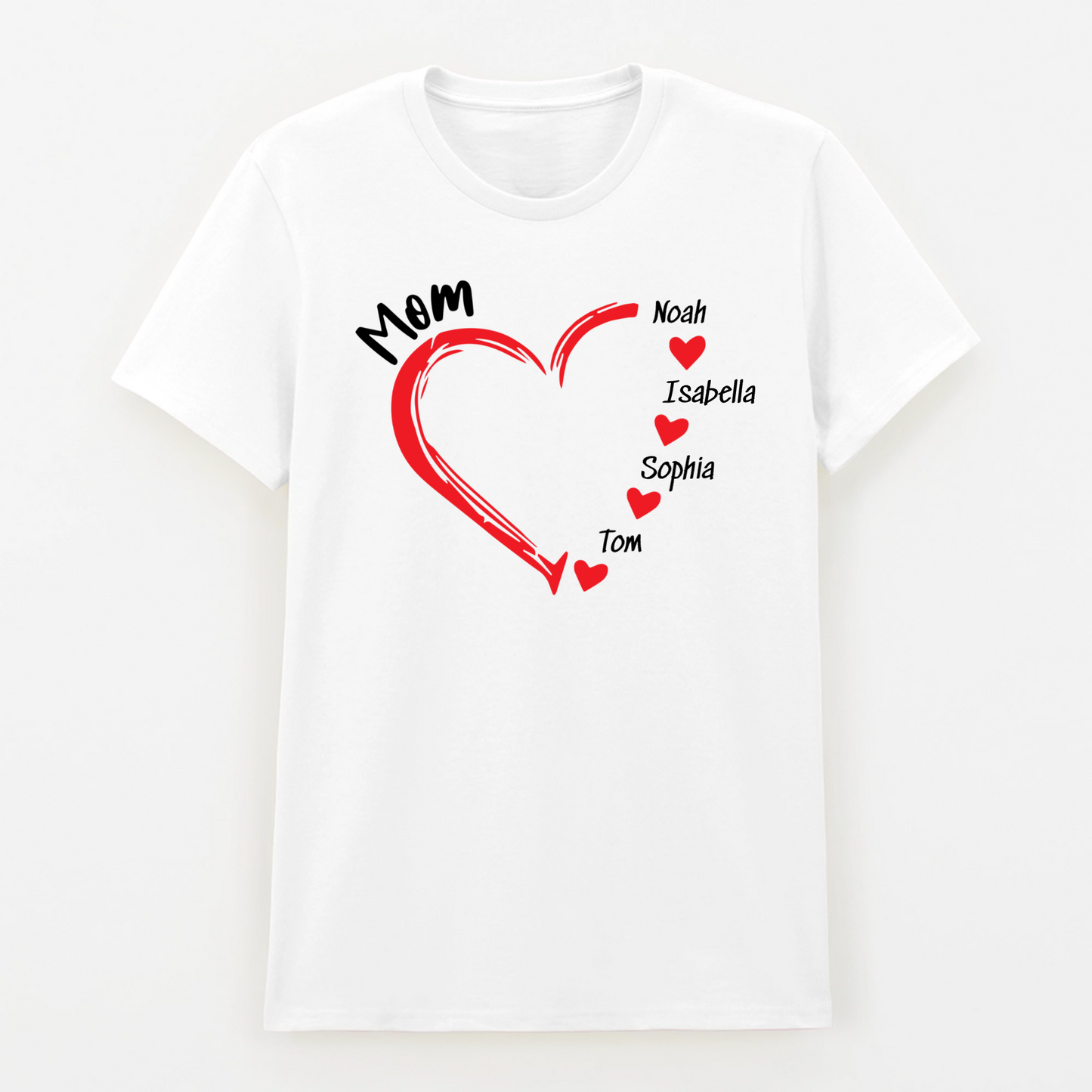 Mama Mom mit Herz - personalisiertes T-Shirt