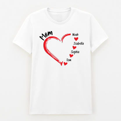 Mama Mom mit Herz - personalisiertes T-Shirt