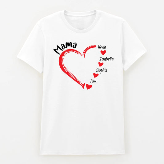 Mama Mom mit Herz - personalisiertes T-Shirt