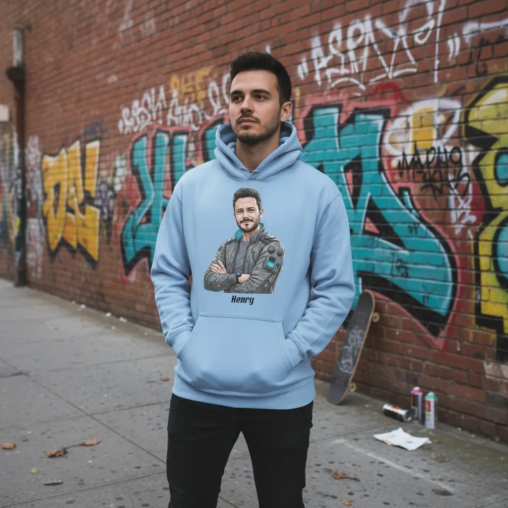 Cyberpunk Design - Hoodie mit Deinem Bild & Text