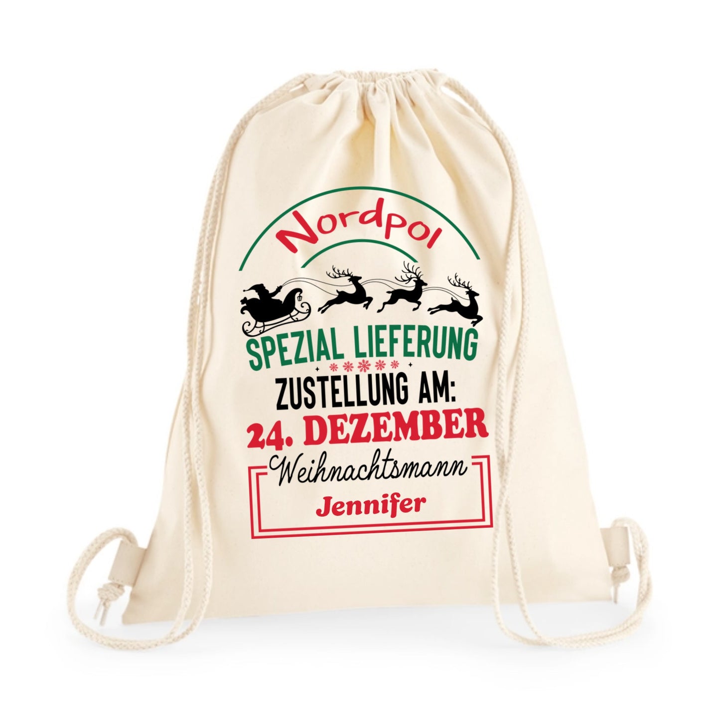Weihnachts-Geschenke-Beutel mit eigenem Namen