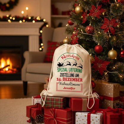 Weihnachts-Geschenke-Beutel mit eigenem Namen