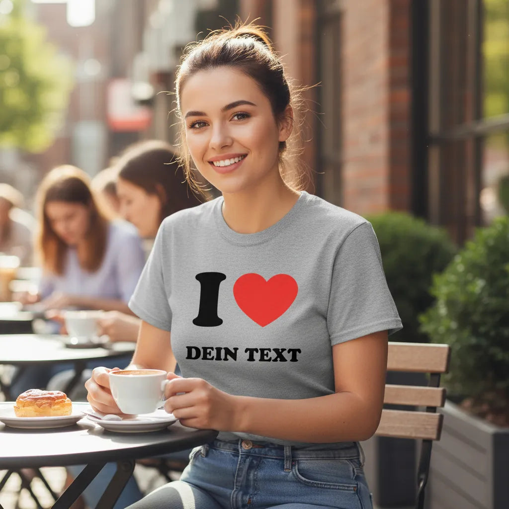 T-Shirt I LOVE - mit Deinem Text
